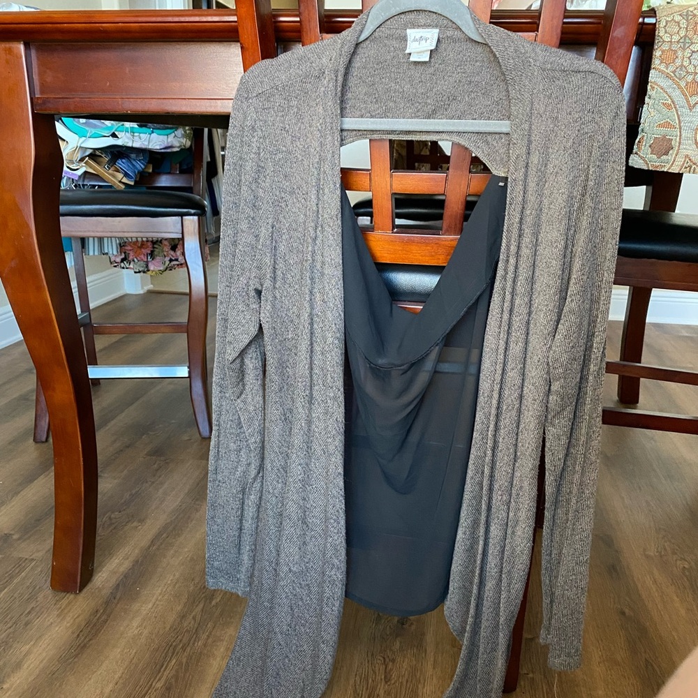 Olive green duster cardigan